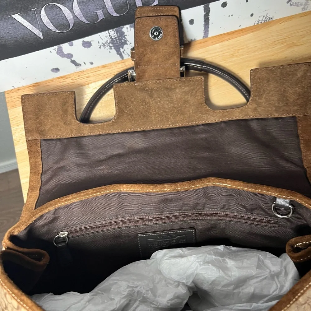 ❣️SALE❣️COACH Vintage SoHo Suede Leather & Jacquard Canvas, Gorgeous Condition - Picture 8 of 15